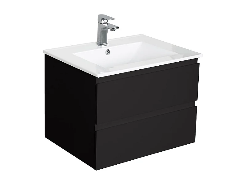 Meuble simple vasque suspendu 60cm - avec plan vasque céramique