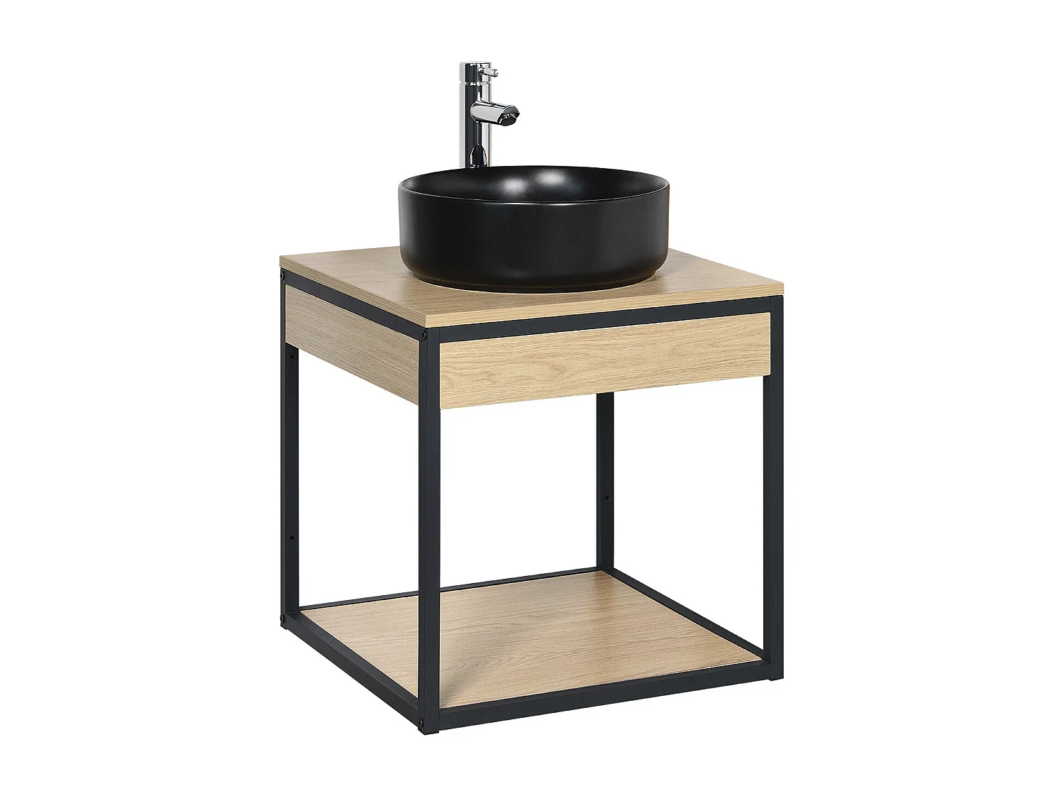 Meuble simple vasque décor chêne 50 cm NOTTO