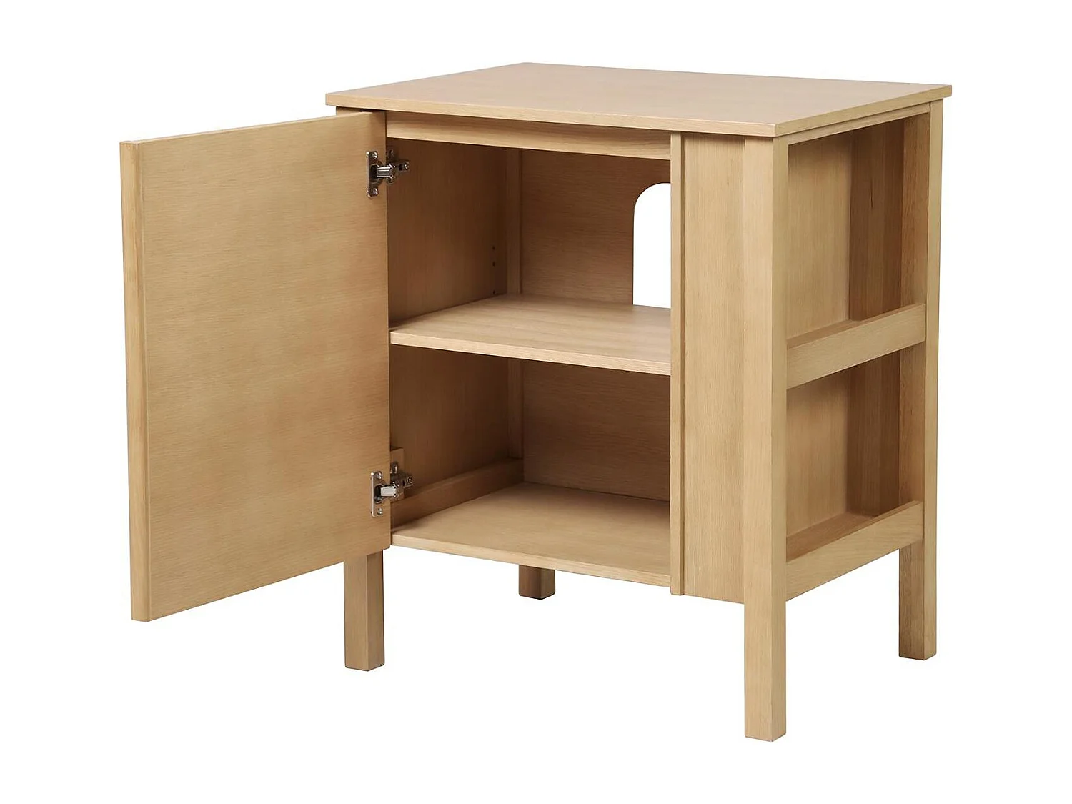 Meuble simple vasque chêne porte lisse 70 cm