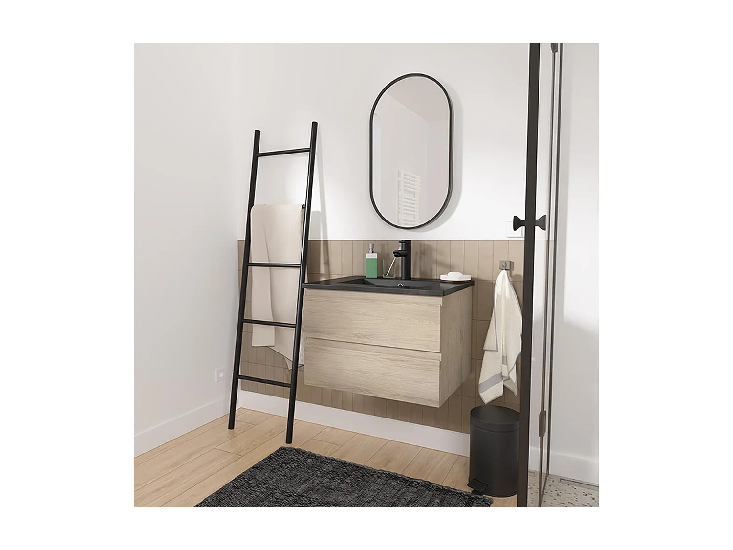 SORRENTO wastafelmeubel met enkele spoelbak