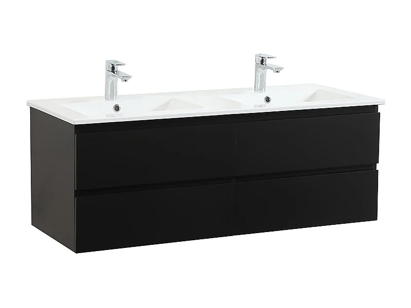 Meuble double vasque suspendu 120cm - avec plan vasque céramique