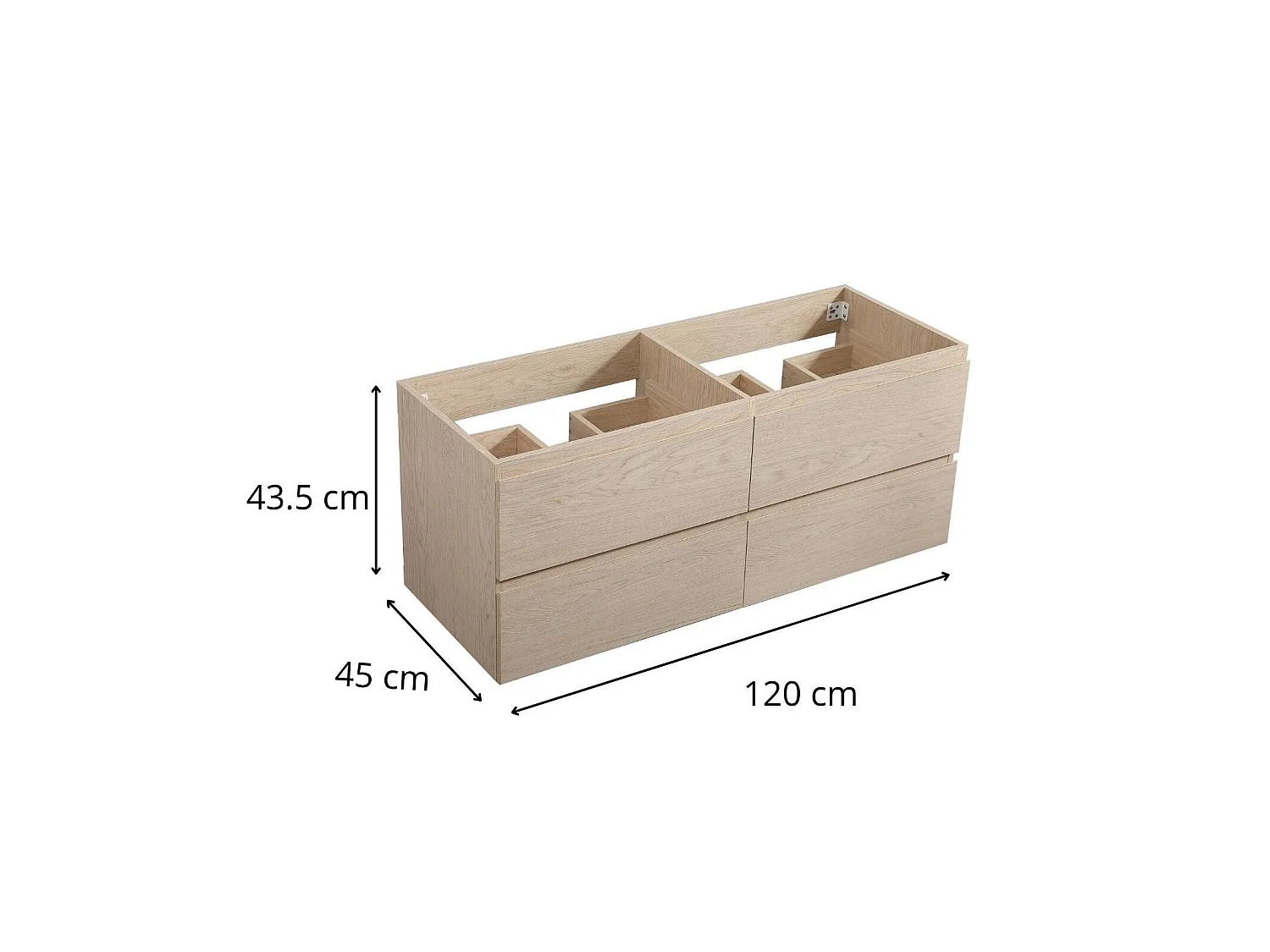 SORRENTO 4-szufladowa szafka pod umywalkę wisząca 120 cm