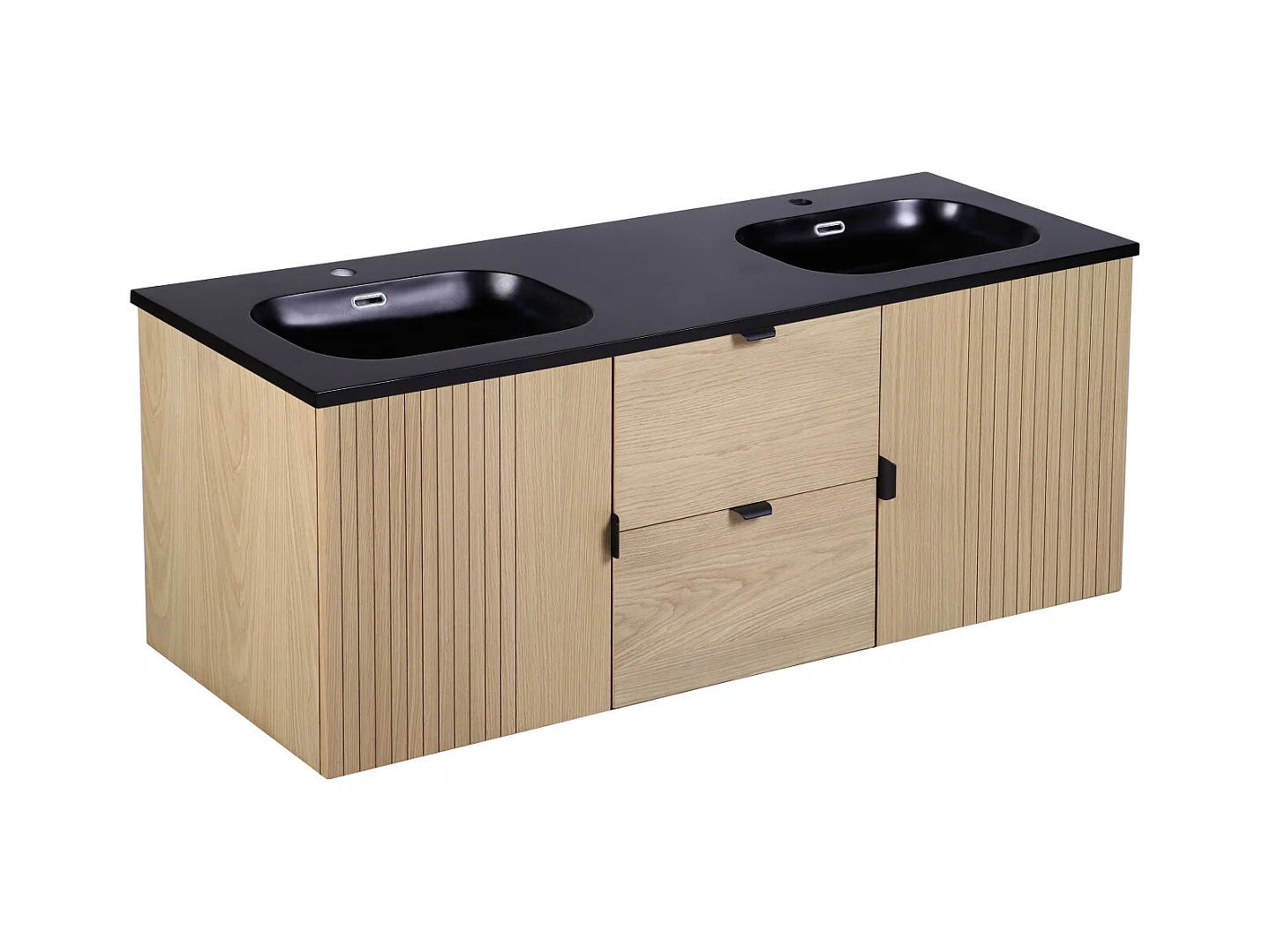 Meuble double vasque suspendu chêne 140 cm STUDIO