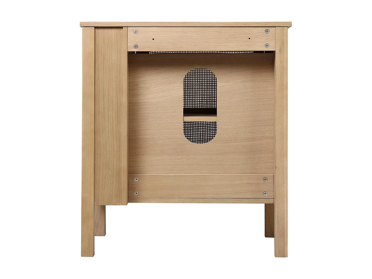 Meuble simple vasque chêne porte cannage 70 cm