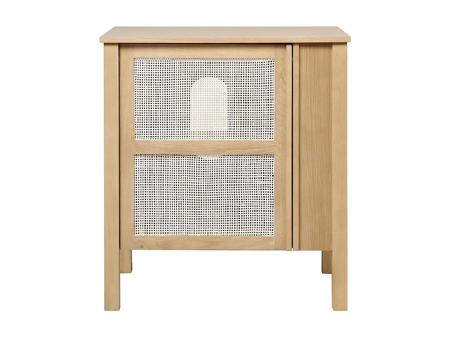 Meuble simple vasque chêne porte cannage 70 cm