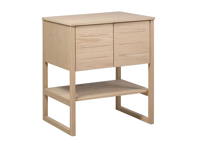 Mueble bajo lavabo chapado en roble natural ATOLL 70cm