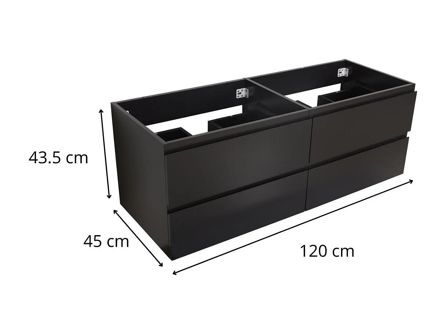 SORRENTO wandhängender Waschtischunterschrank mit 4 Schubladen, 120 cm