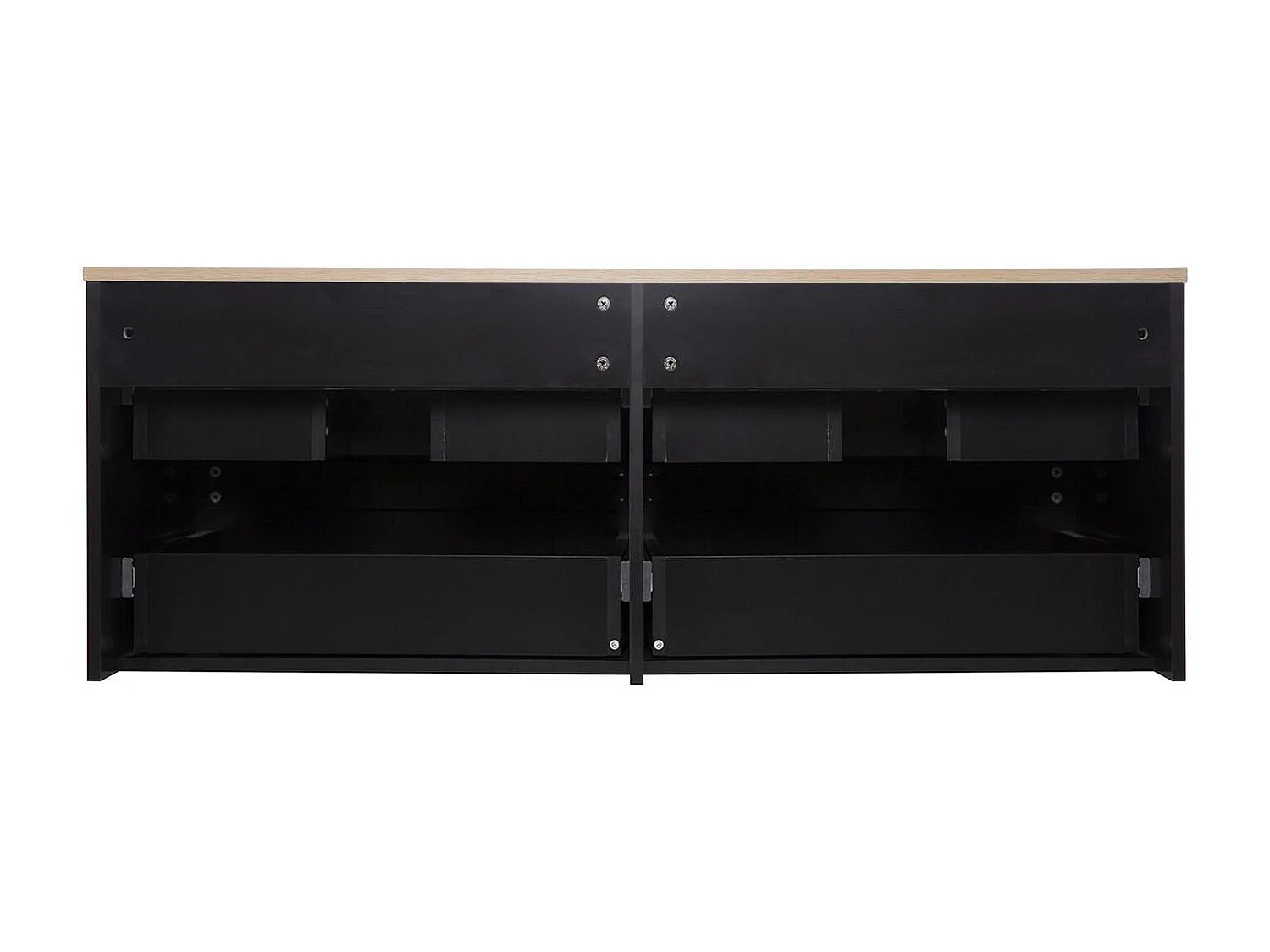 SORRENTO 120 cm Wand-Doppelspültisch mit Holzplatte