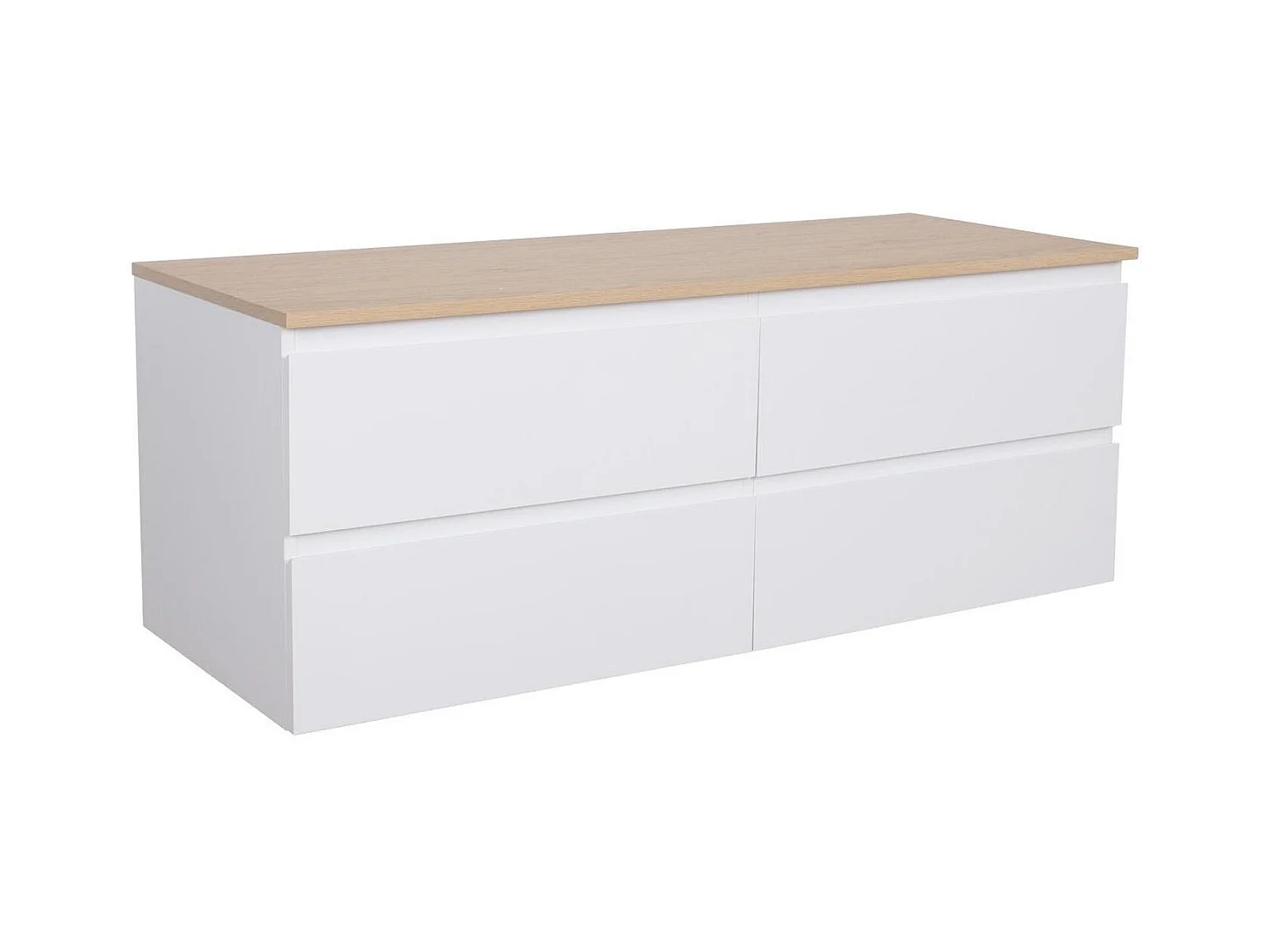 Meuble double vasque suspendu avec plan bois 120 cm