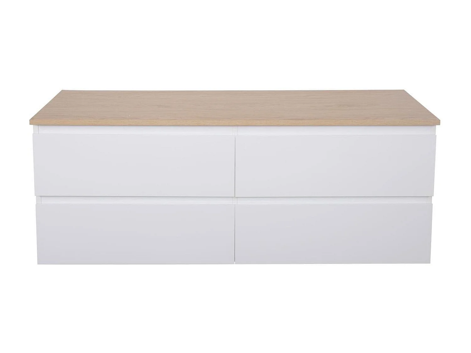Mueble de pared SORRENTO de 120 cm con doble fregadero y encimera de madera