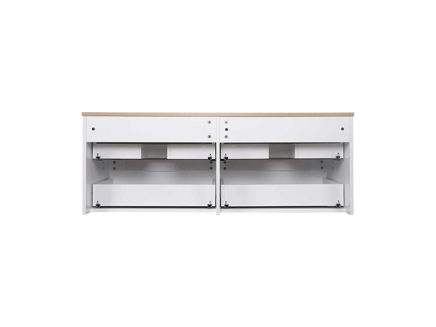 SORRENTO 120 cm wandgemonteerd badmeubel met dubbele wastafel en werkblad met houtlook