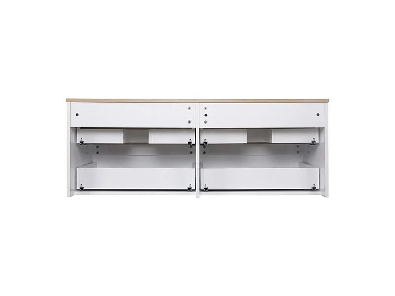 Meuble double vasque SORRENTO suspendu avec plan effet bois 120 cm