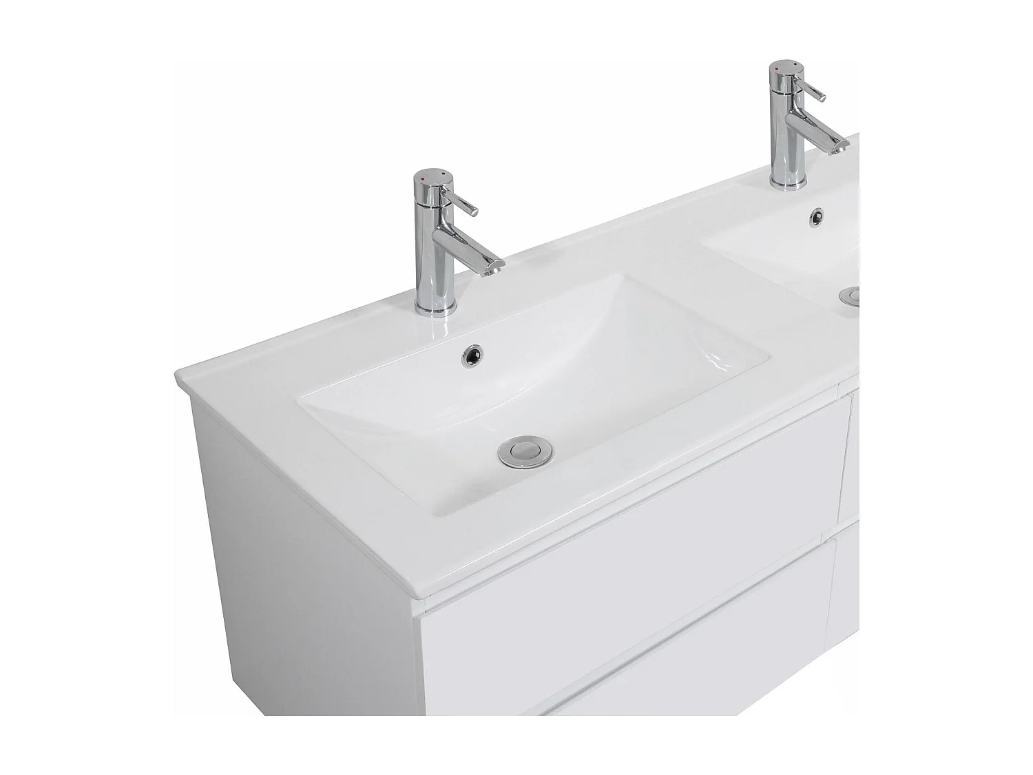 Mueble de lavabo doble suspendido SORRENTO de 120 cm con encimera de cerámica