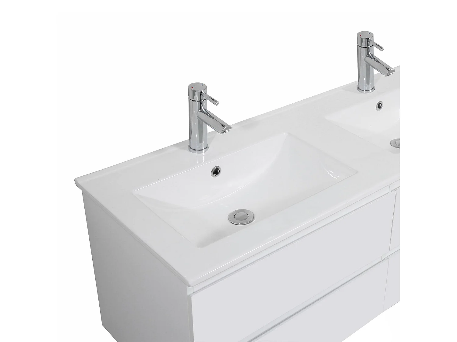 Móvel de lavatório duplo SORRENTO de 120 cm com bancada de cerâmica