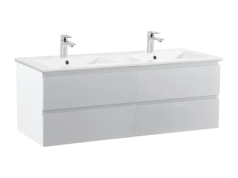 Meuble double vasque suspendu 120cm - avec plan vasque céramique