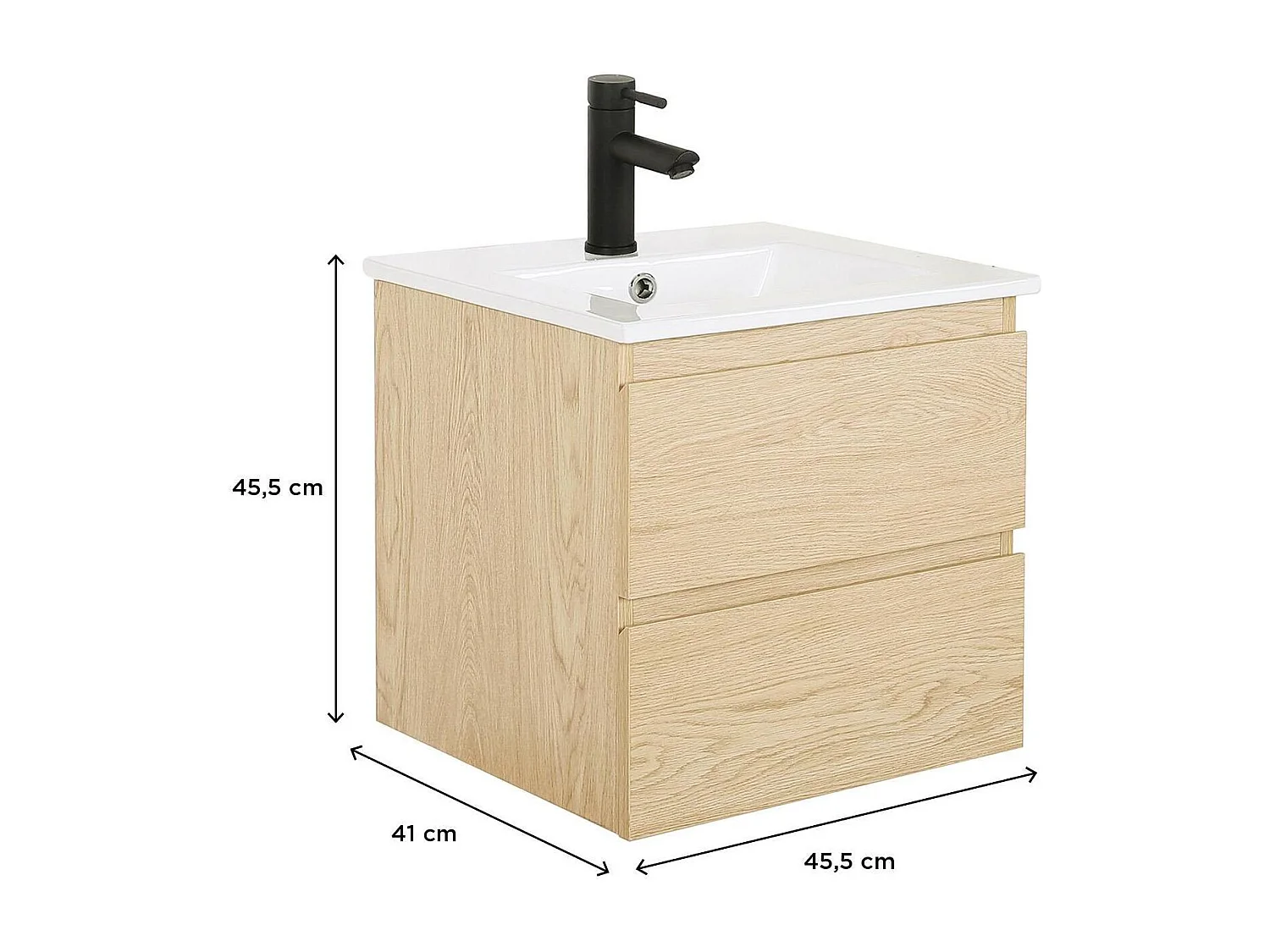 Móvel de lavatório simples 45 cm + lavatório integrado SORRENTO