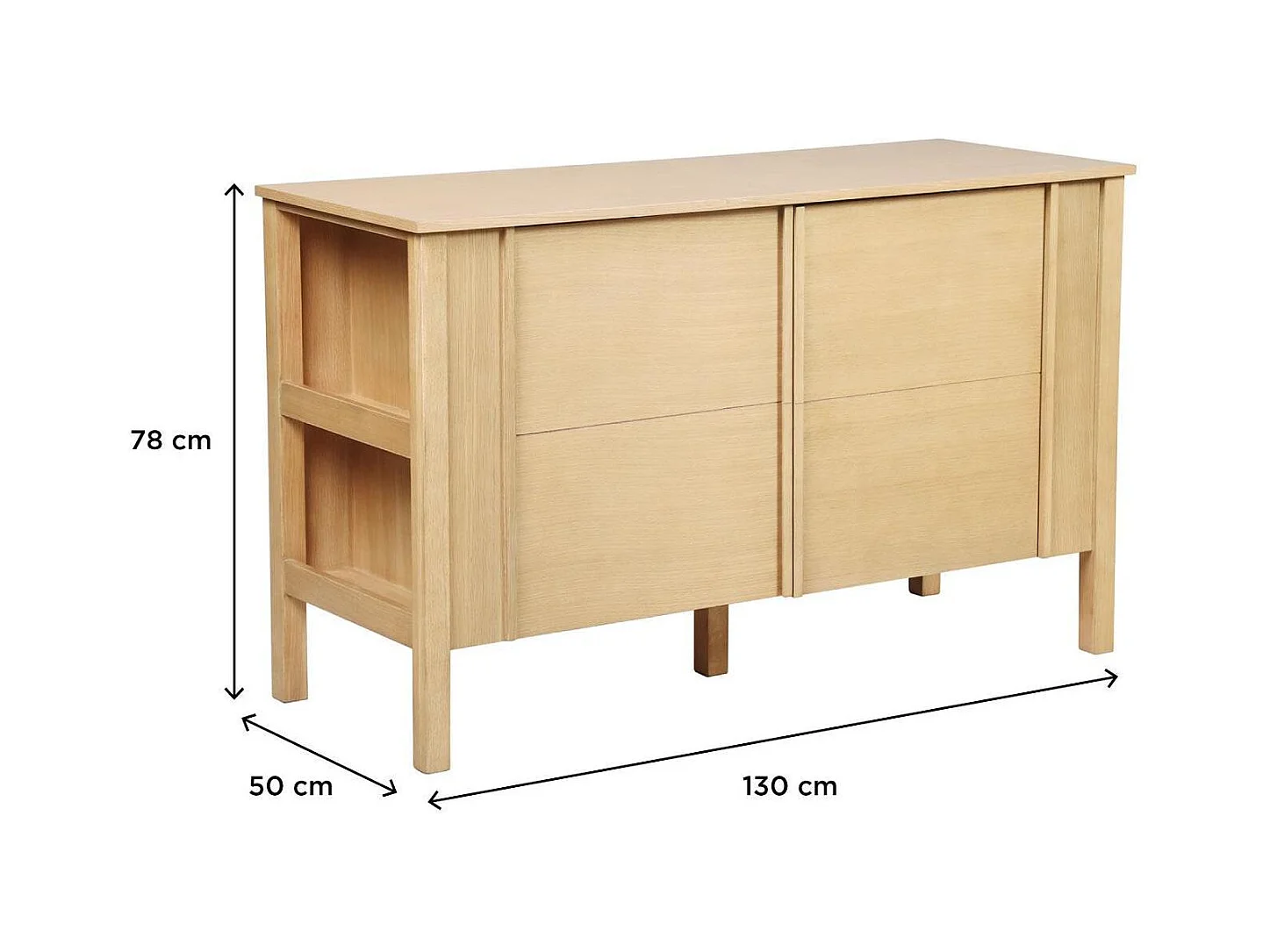 Mueble de lavabo doble de roble NESTO