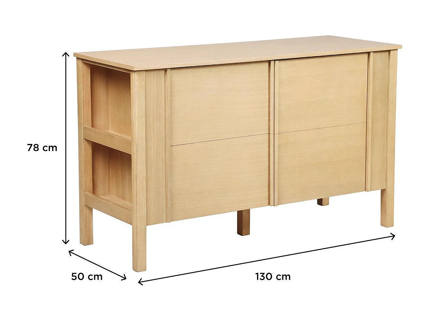 Mueble de lavabo doble de roble NESTO