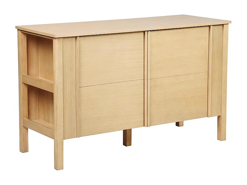 Meuble double vasque chêne portes lisses 130 cm