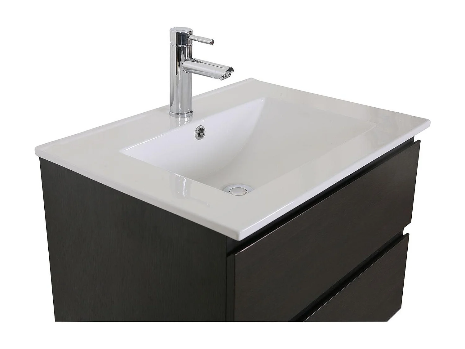 Meuble simple vasque suspendu 60cm - avec plan vasque céramique