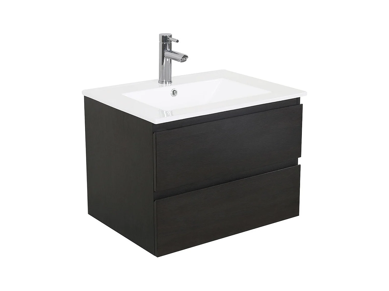 Meuble simple vasque suspendu avec plan vasque céramique 60cm