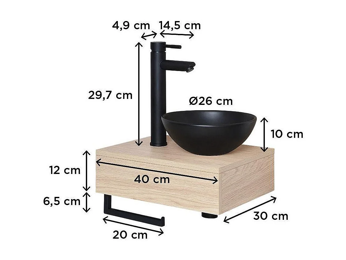 Dickes Aufsatzwaschbecken + Waschbecken + SOHO-Wasserhahn