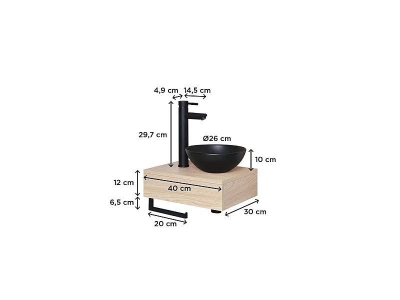 Lavabo da appoggio spesso + lavabo + rubinetto SOHO