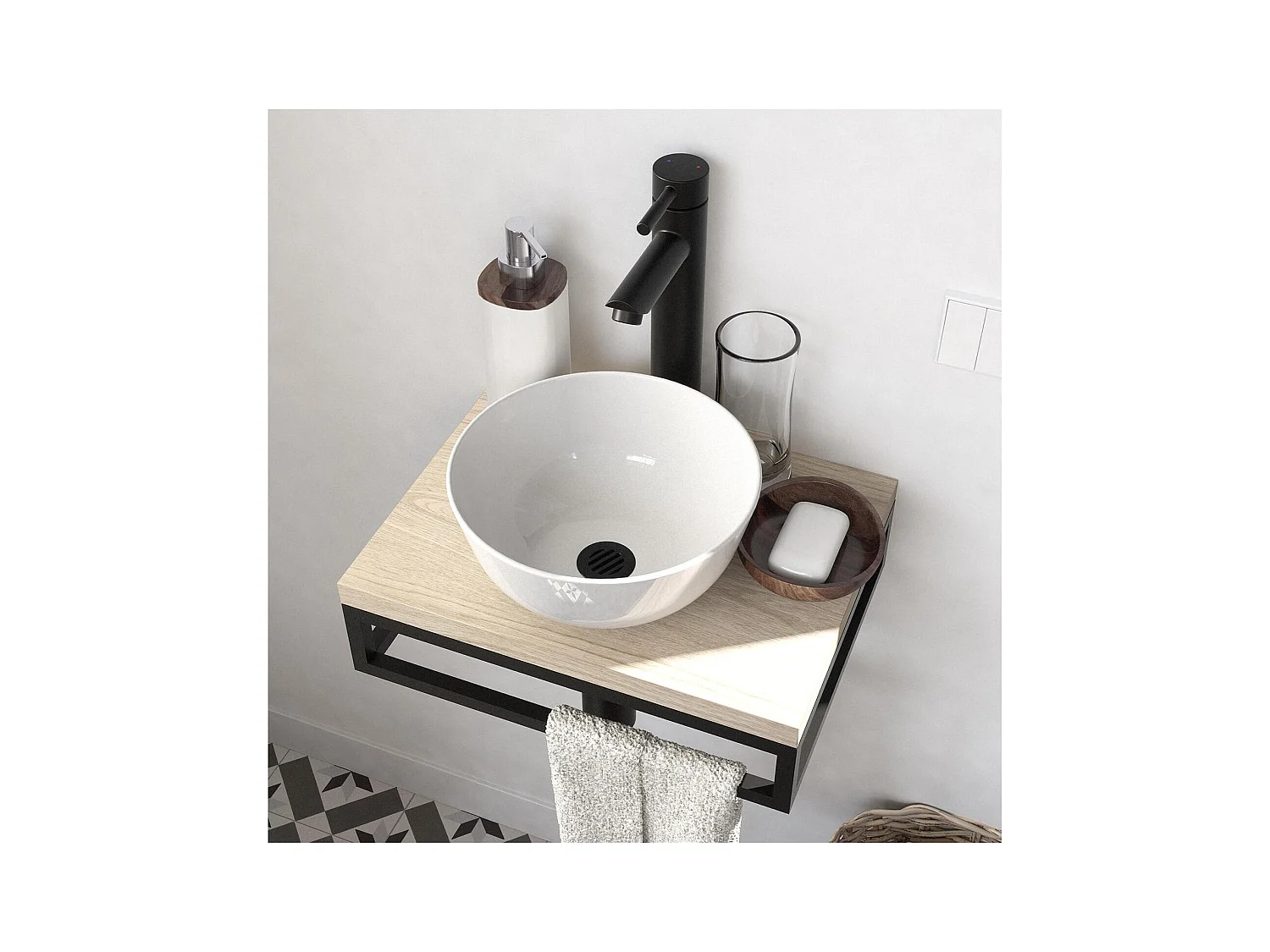 SOHO schmales Aufsatzwaschbecken + Waschbecken