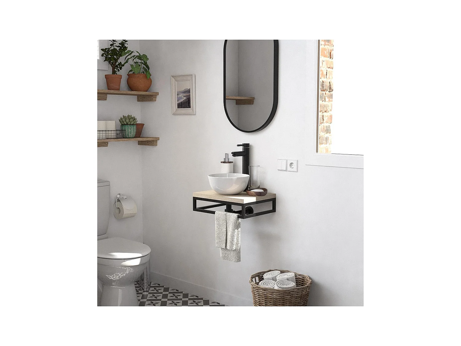 SOHO schmales Aufsatzwaschbecken + Waschbecken