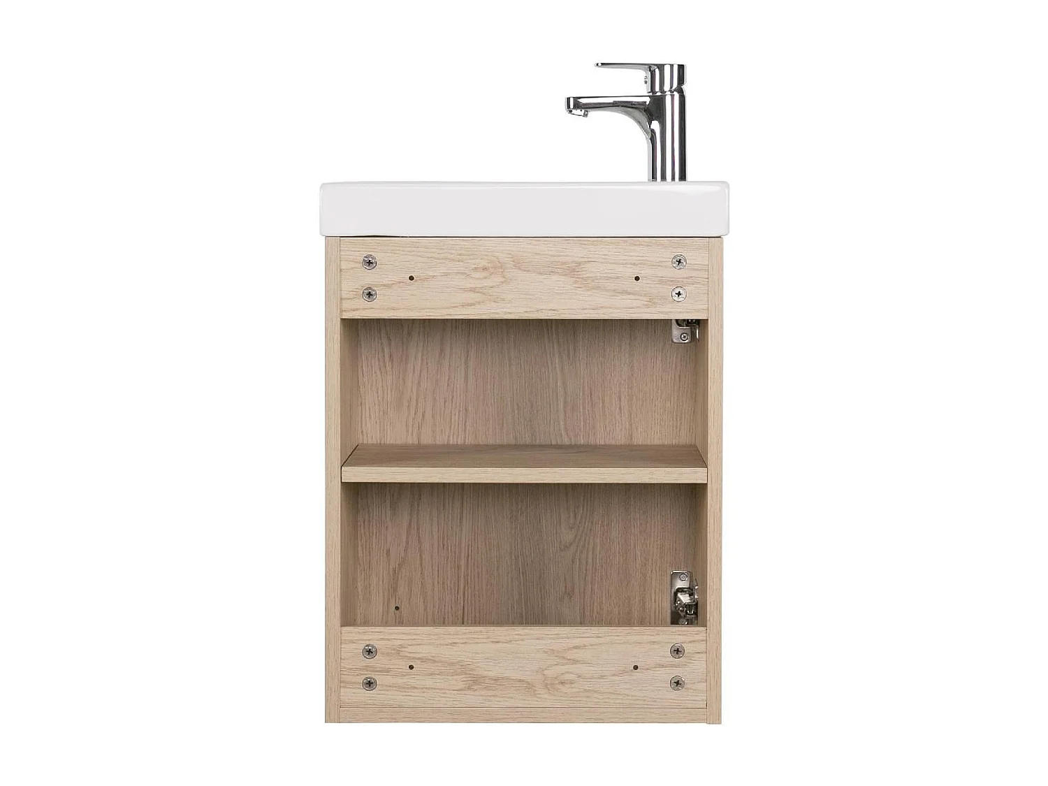 FRAME eiken wastafelmeubel + spiegelset