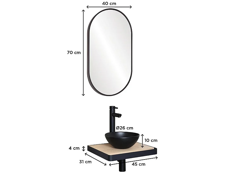Lavabo + lavabo + specchio slimline SOHO