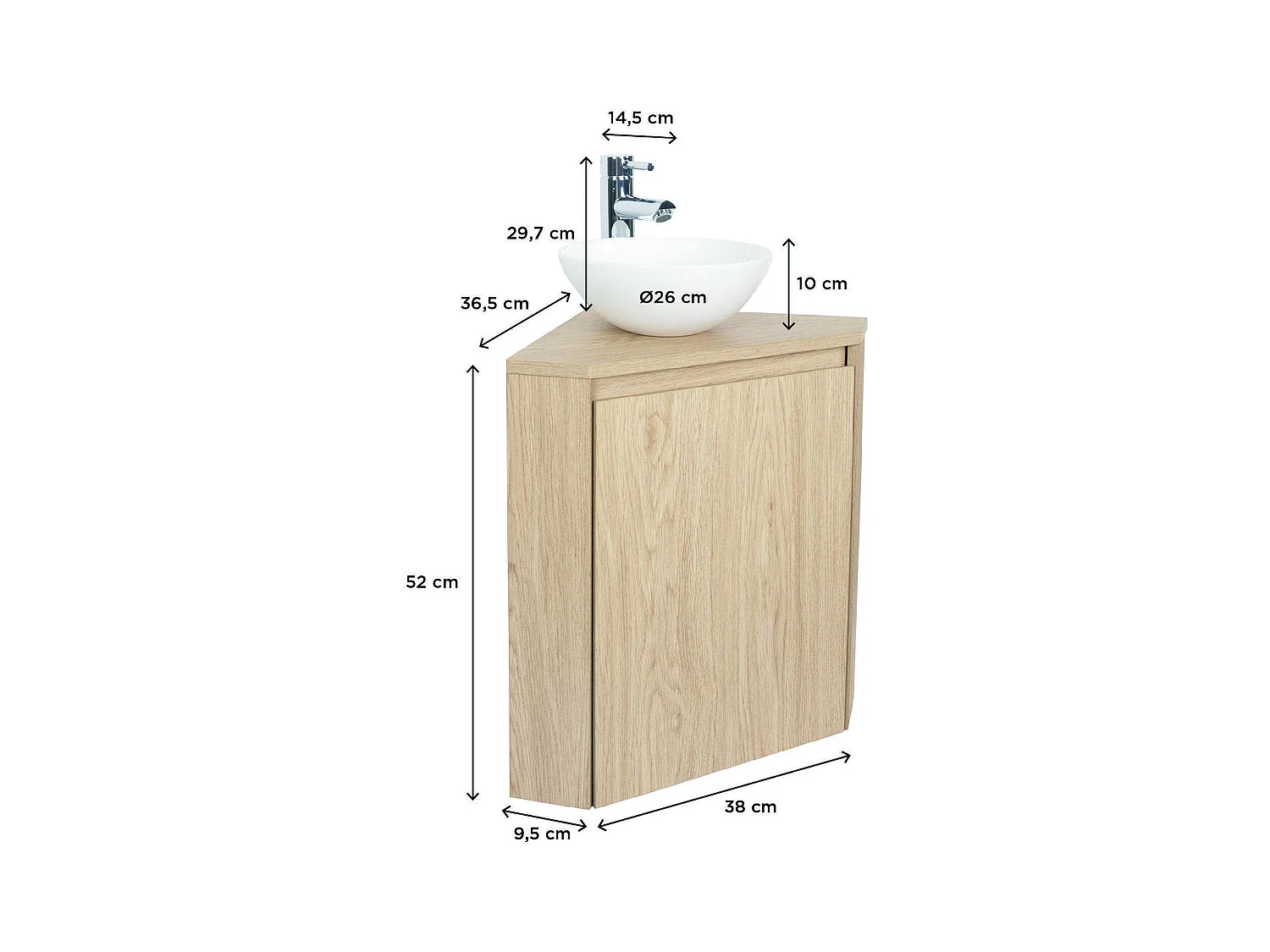 SORRENTO Eckwaschtischunterschrank + Waschbecken
