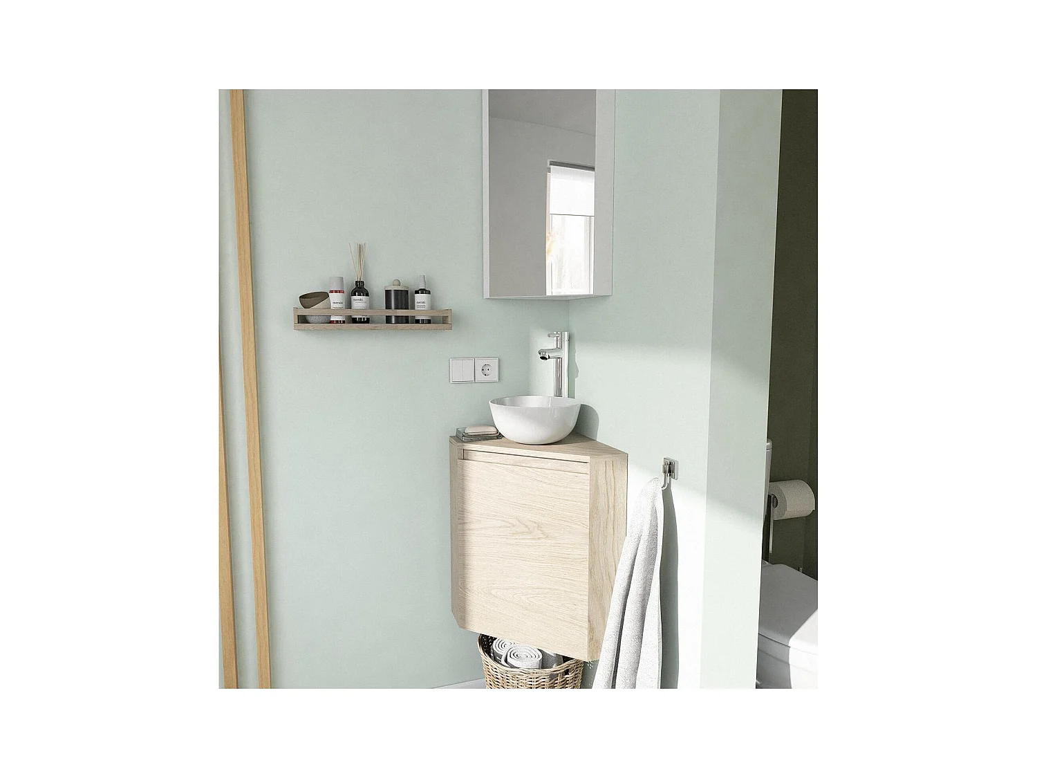 SORRENTO Eckwaschtischunterschrank + Waschbecken