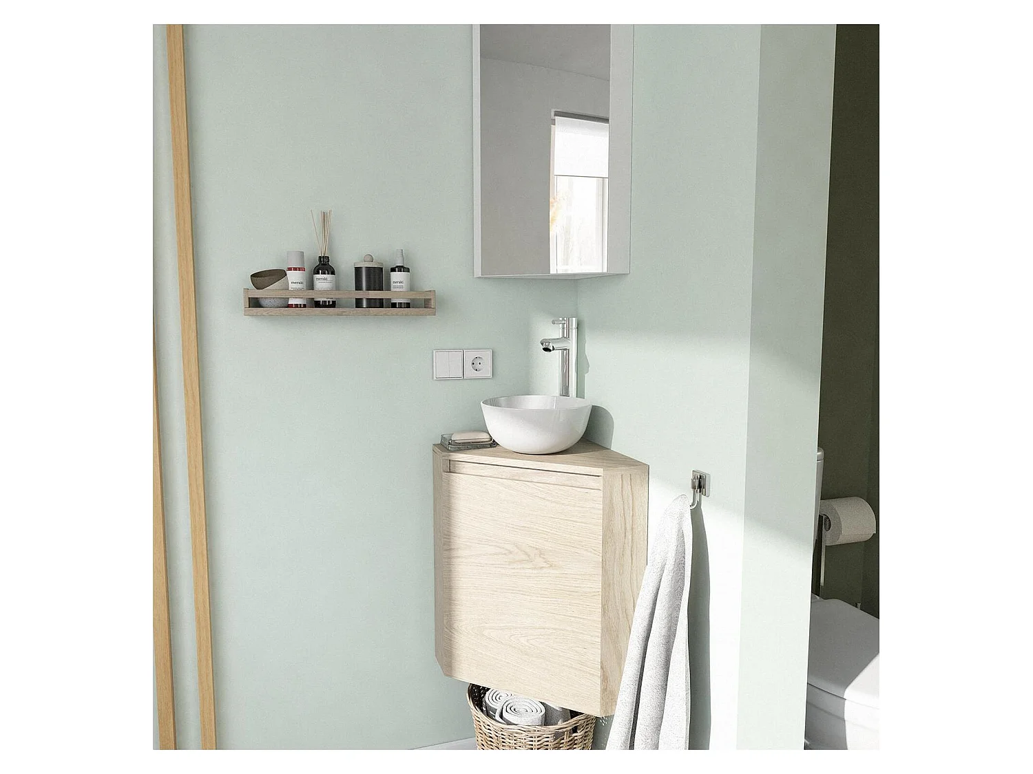 Mobile lavamani ad angolo con lavabo SORRENTO