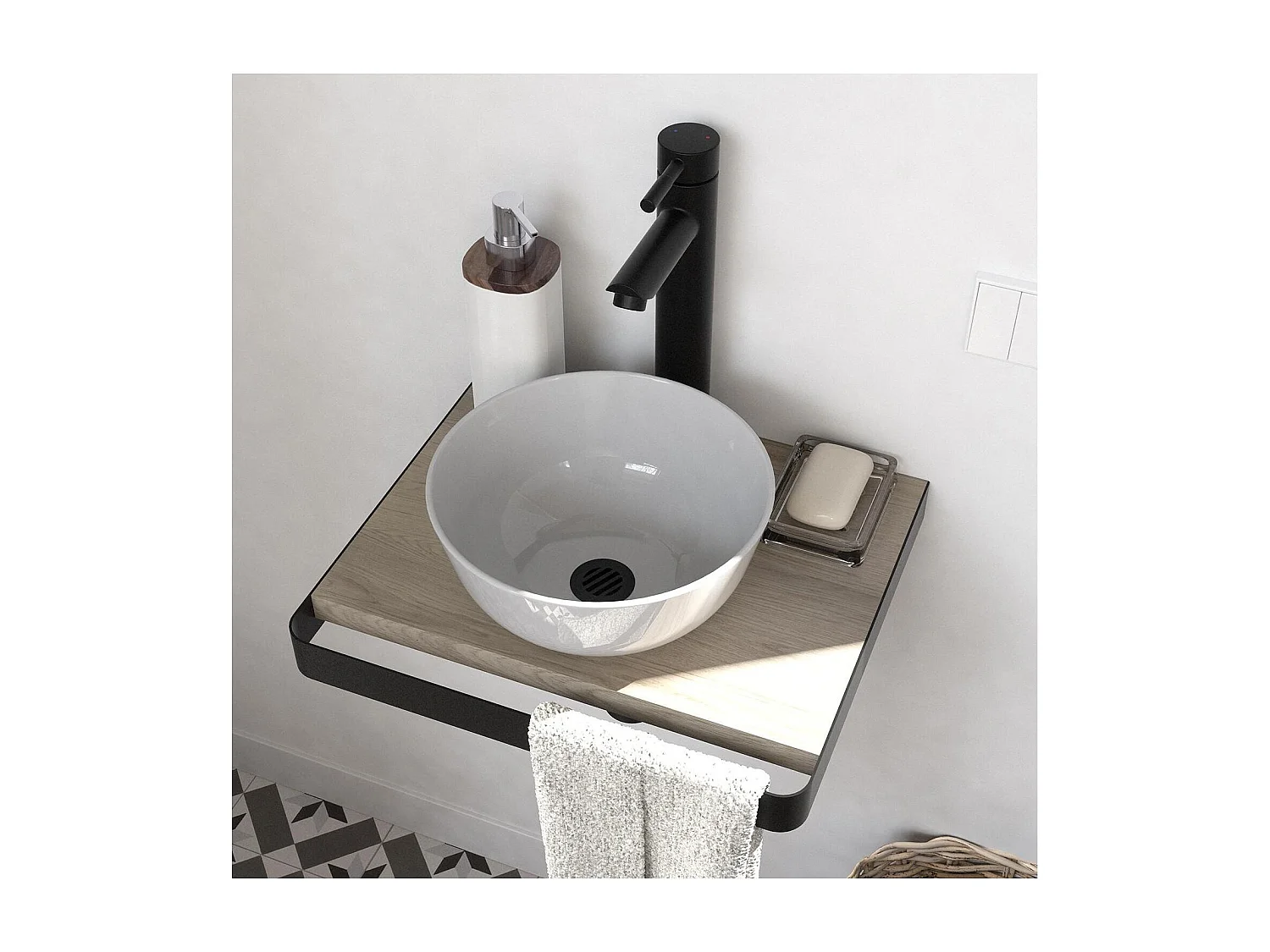 Lavabo + lavabo + specchio slimline SOHO