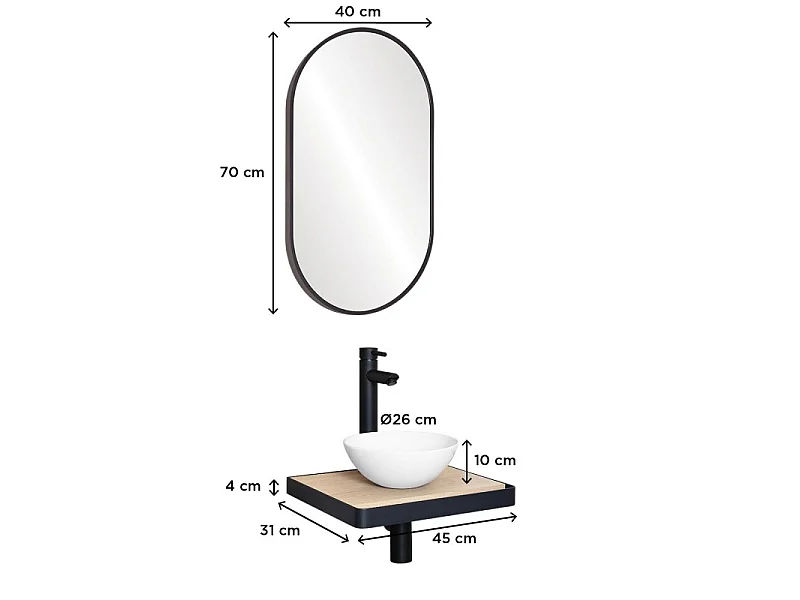 SOHO slimline wastafel + wastafel + spiegel