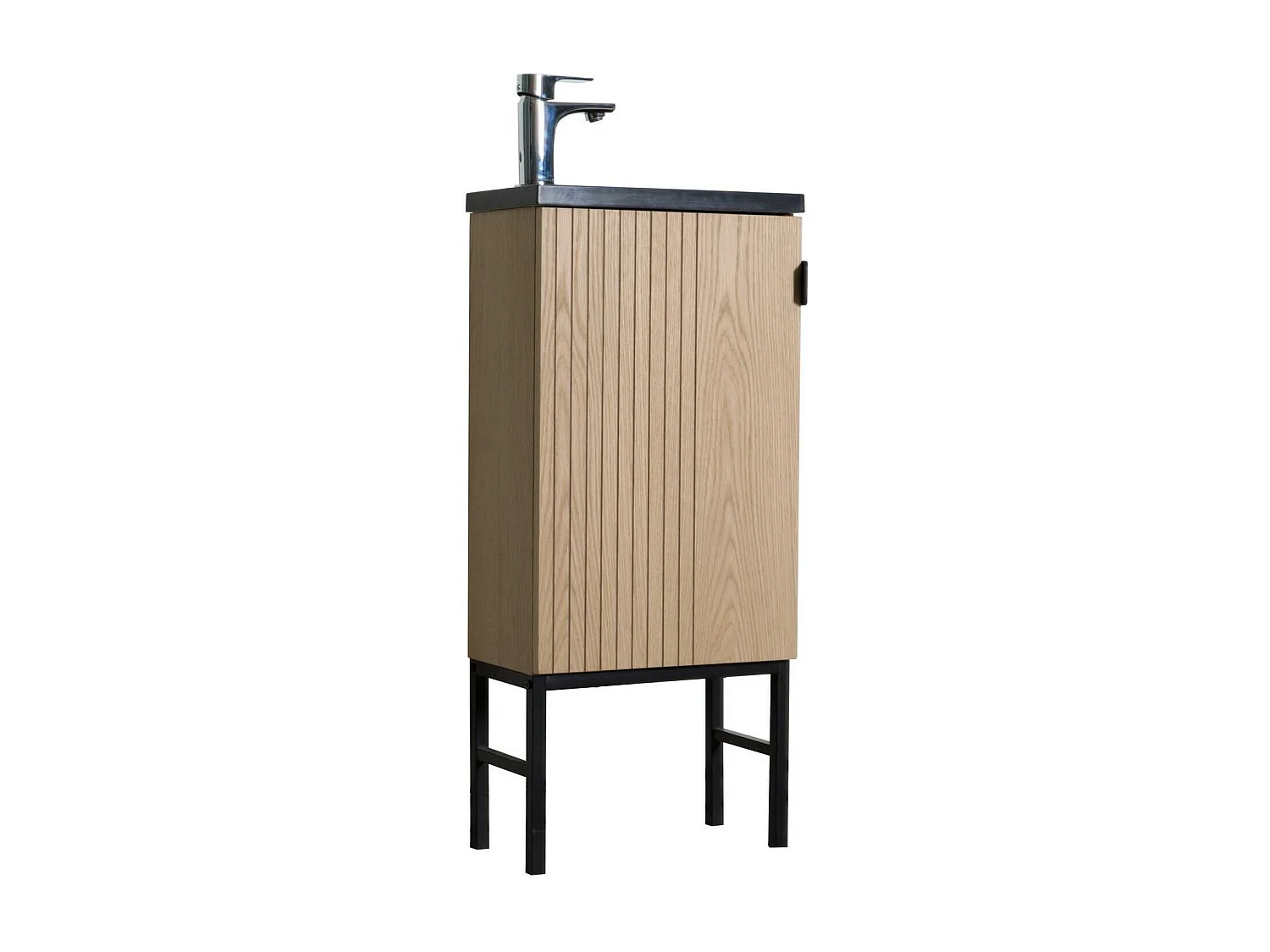 Ensemble meuble lave-mains sur pieds chêne + robinet