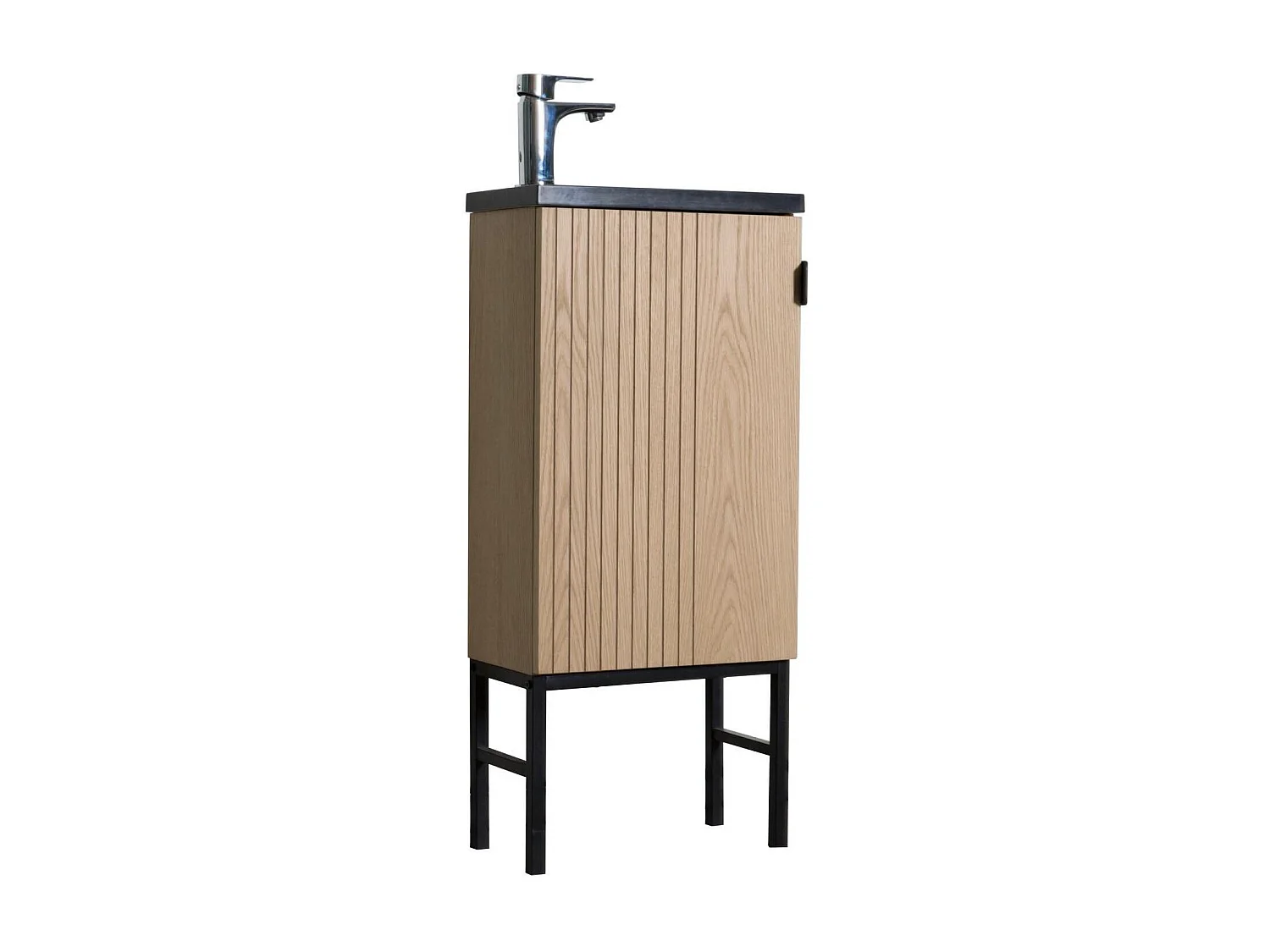 Ensemble meuble lave-mains sur pieds chêne + robinet STUDIO