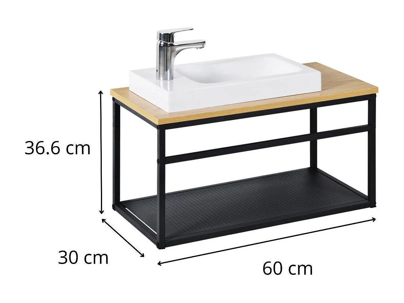 WILO grote wastafelmeubel met 60cm harsbak