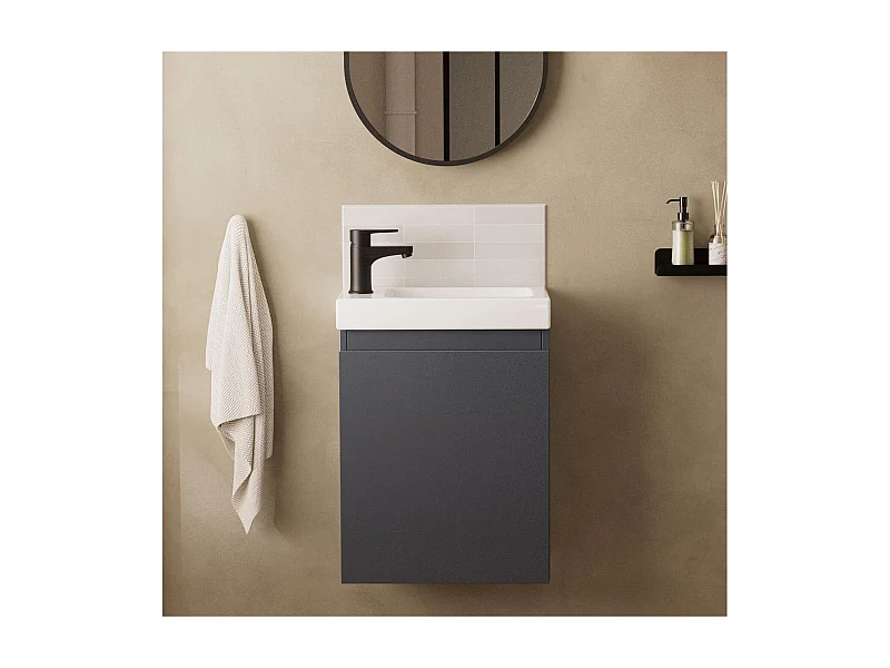 Mobile lavabo LISA nero + rubinetto