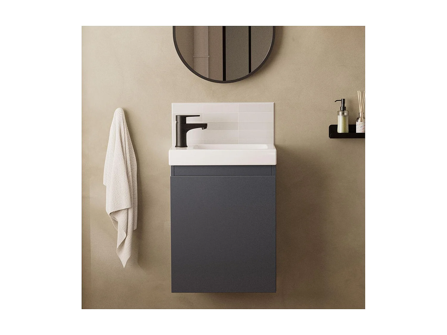 Mueble lavabo LISA negro + grifería