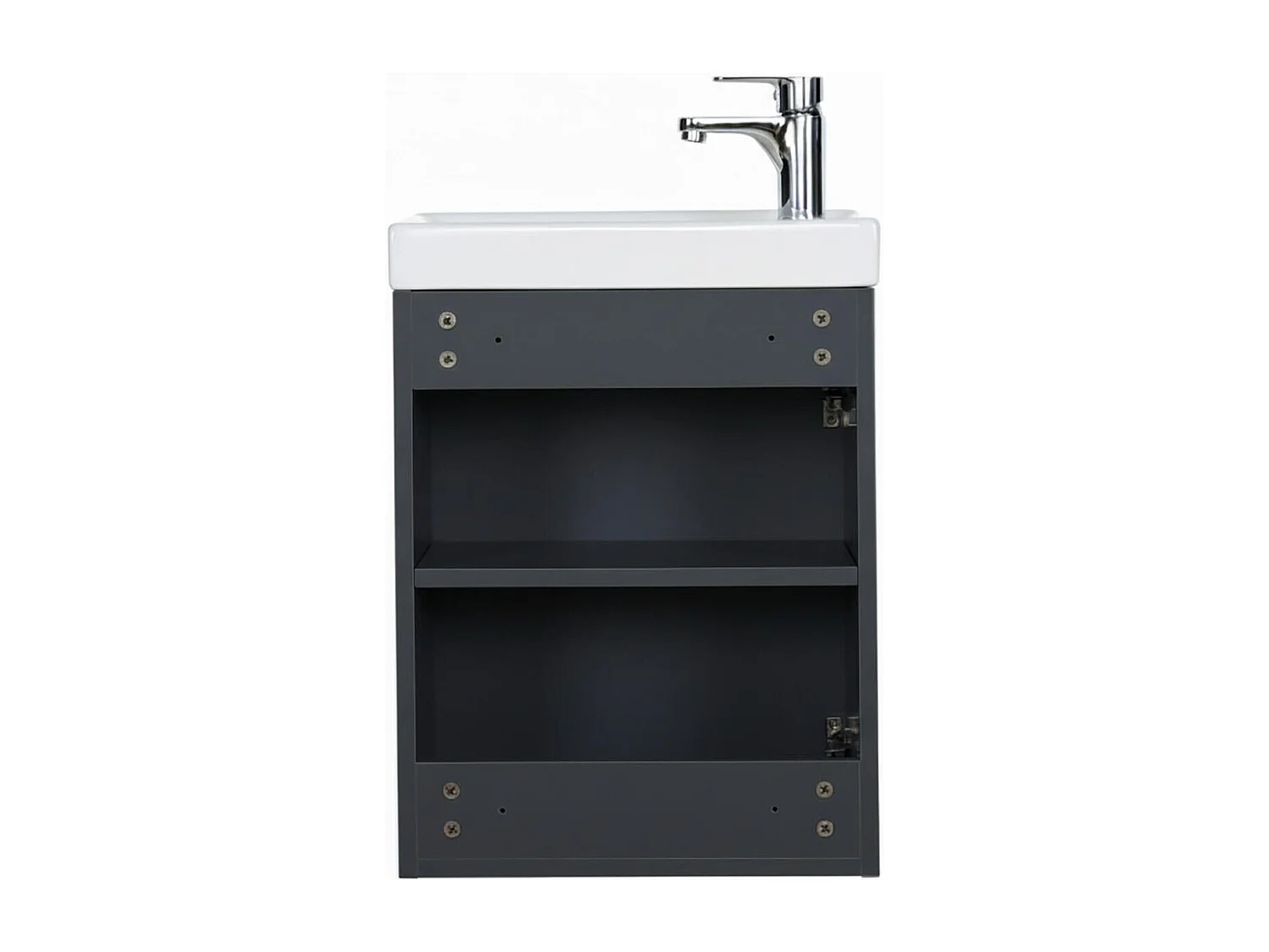 Meuble lave-mains LISA + robinet chromé + miroir rectangulaire