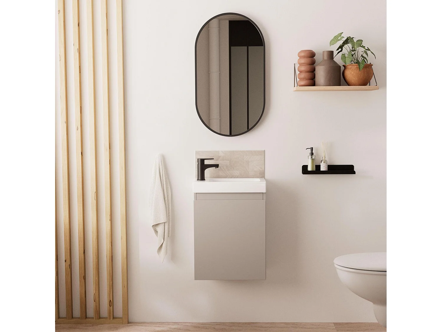 Mueble lavabo LISA + espejo ovalado