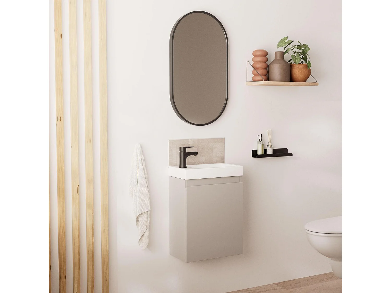 Mueble lavabo LISA + espejo ovalado