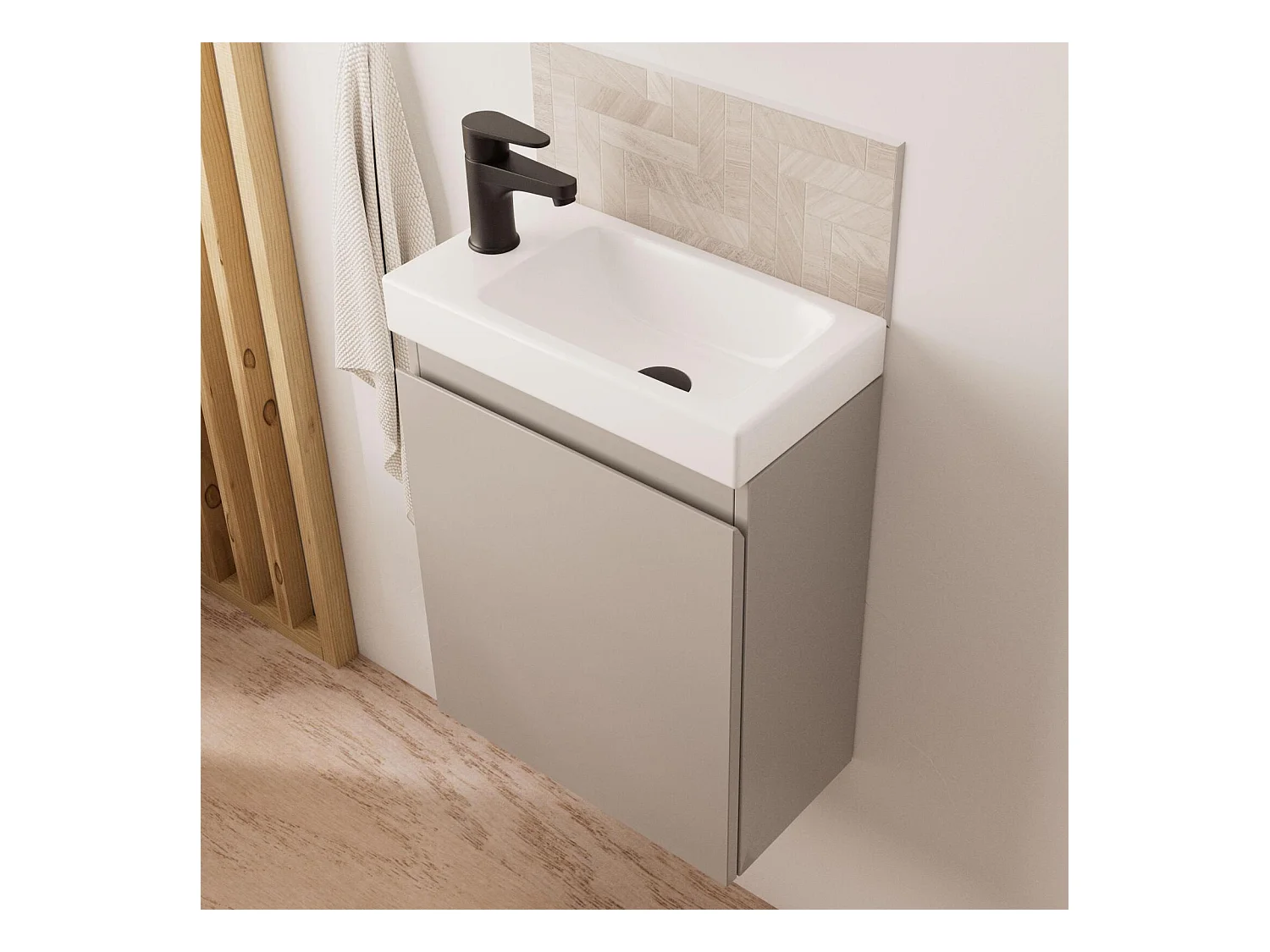 LISA Waschbeckenschrank + ovaler Spiegel