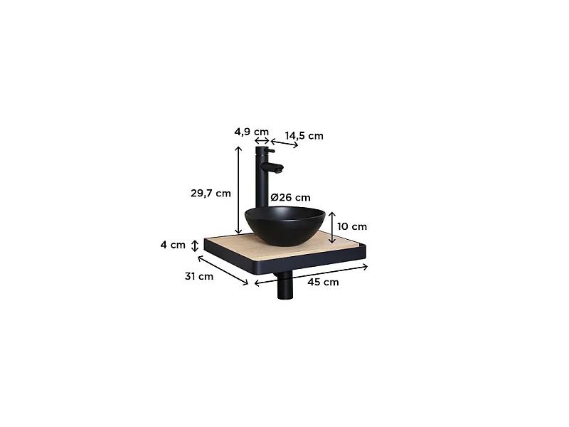 SOHO slimline wastafel + waskom + kraan