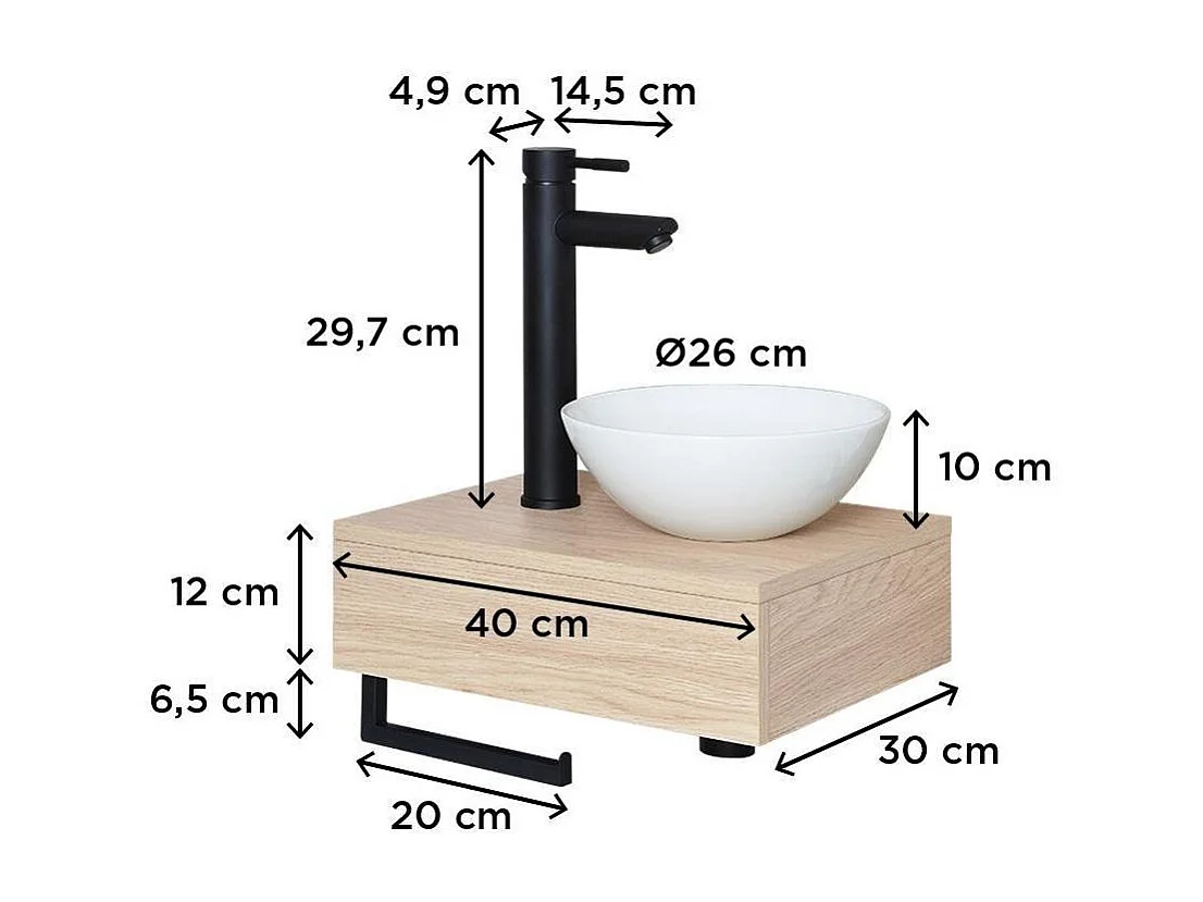 Lavabo de encimera grueso + lavabo + grifería SOHO