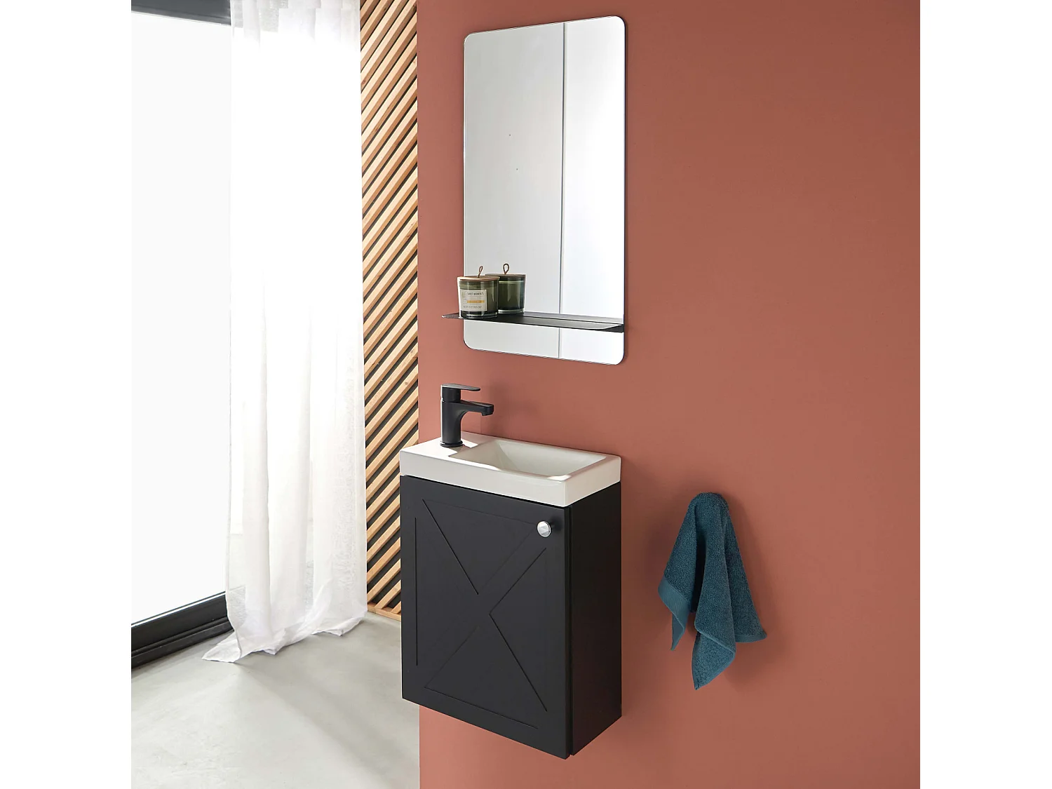 Conjunto de lavabo y espejo AVA