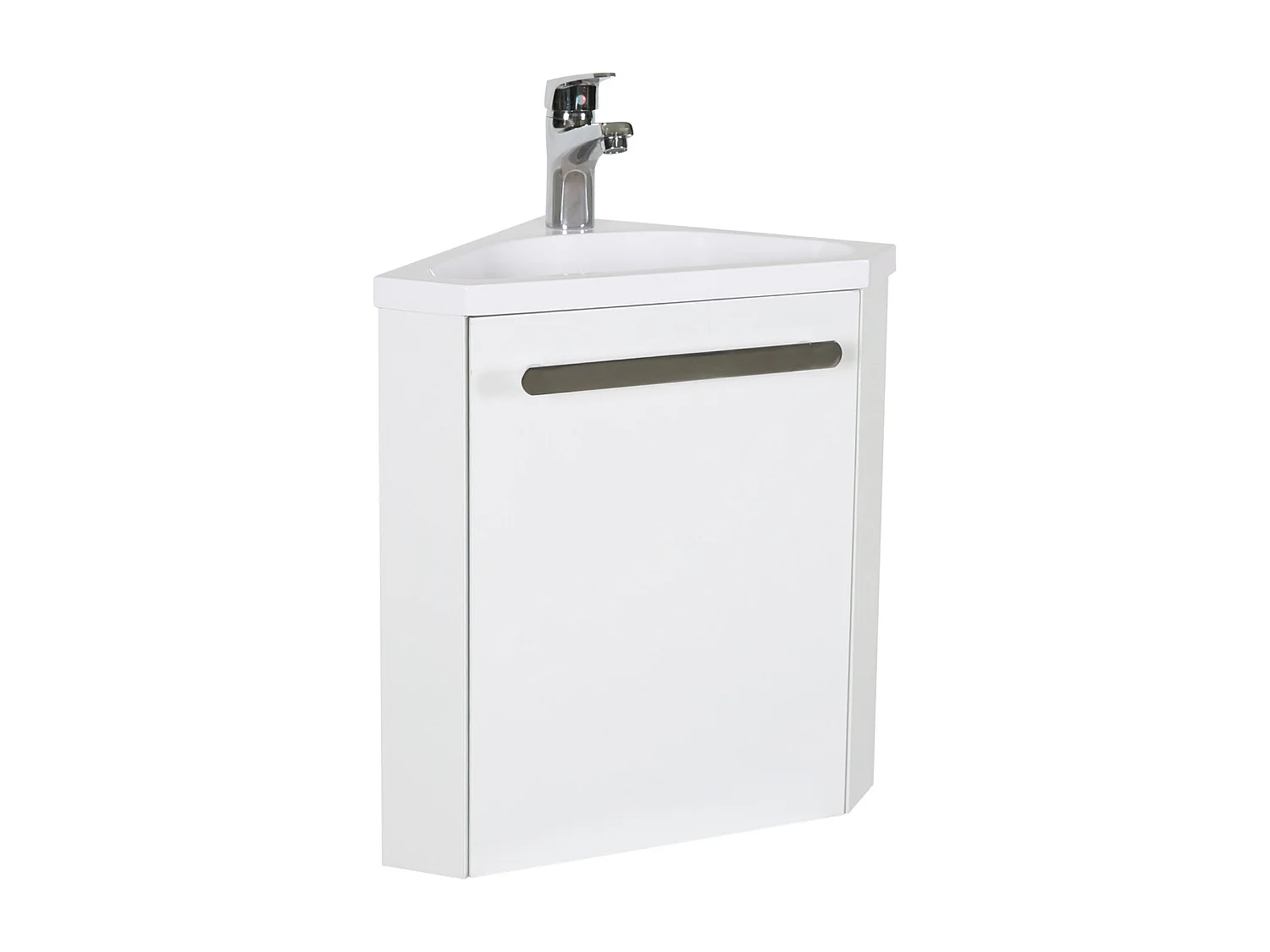 Ensemble lave-mains d'angle suspendu avec robinet chromé