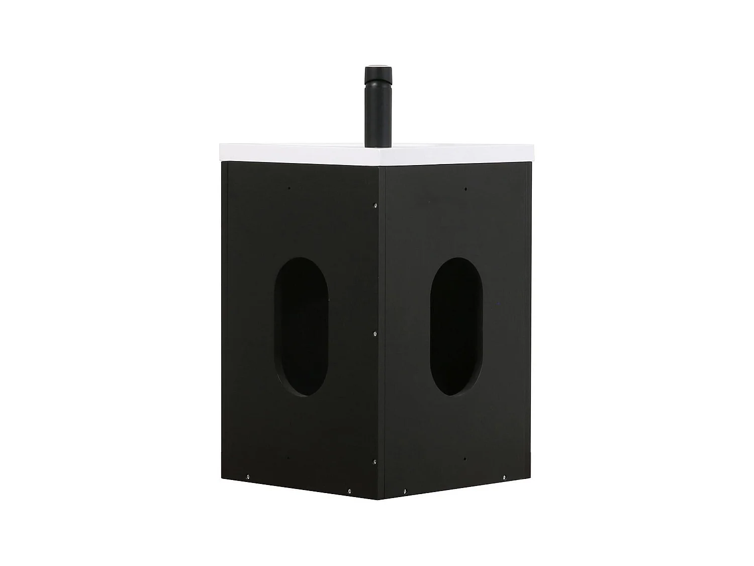 Ensemble lave-mains d'angle suspendu avec robinet noir